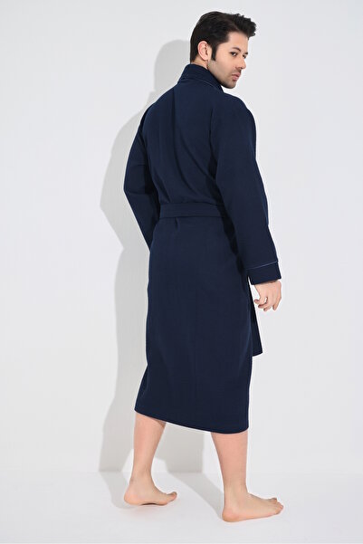 Nuşa Ανδρική ρόμπα από μπαμπού βαμβακερή πικέ με μοτίβο αλυσίδας