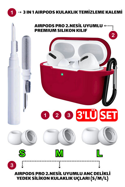 EWEC Pro 2.Nesil Uyumlu Silikon Kılıf, Anc Delik Yedek Silikon Uçları (S,M,L)...