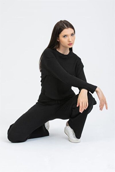 SYM بنطلون واسع الساق ومجموعة مزدوجة علوية