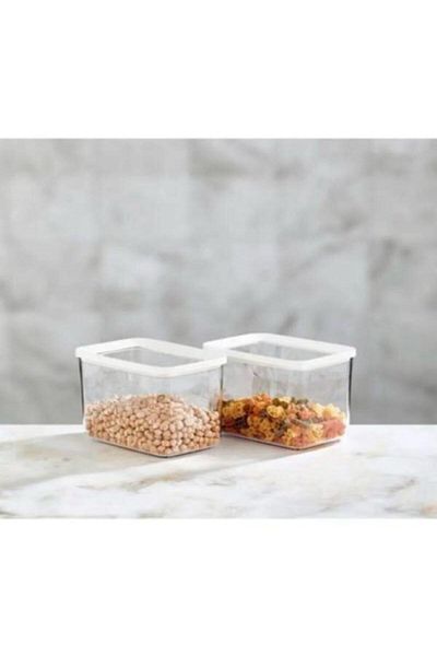 VİP AHMET 1400ml Vi̇pahmet - 8 Pcs White Vacuum Storage Container with Lid