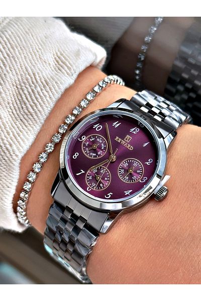 Reward Smoked Color Stylish Design Functional Steel Strap Women's Wristwatch + BRACELET WITH GIFT