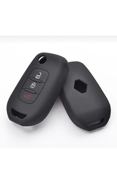 GMA KEYS Husă de protecție pentru chei din silicon compatibilă cu butoane Renault Express 3 de lux Culoare neagră