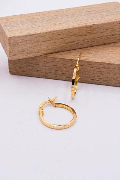 latif kuyumcu 22 Ayar Altın Küpe Kalemli Düz Halka Kadın Küpe LKKP1196