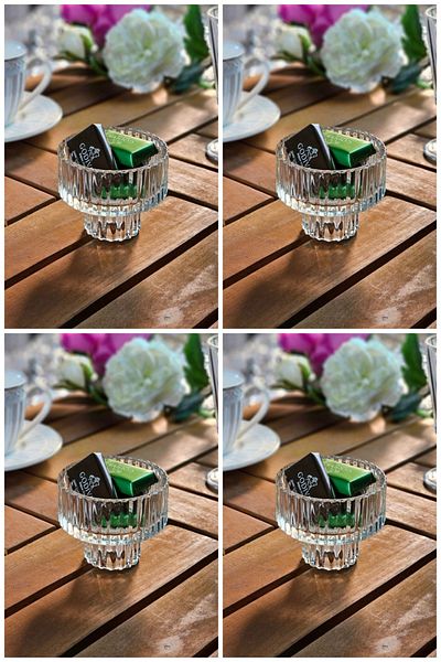 Gülümseten Avm 4-Piece Coffee and Turkish Delight Dispenser Origami Patterned Dragee Dispenser | Coffee Side Sugar Bowl | treat