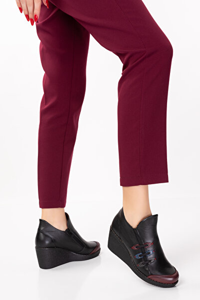 Elile Shoes Hakiki Deri 34-35-41-42-Numara Dolgu Topuk Kışlık Kadın Bot