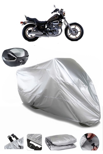 AUTOLION حقيبة خلفية متوافقة مع القماش المشمع للدراجات النارية Yamaha Virago ...
