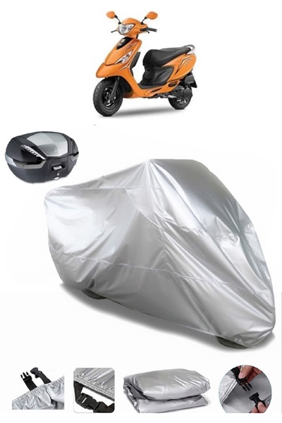 AUTOLION حقيبة خلفية متوافقة مع القماش المشمع للدراجات النارية TVS Scooty Zes...