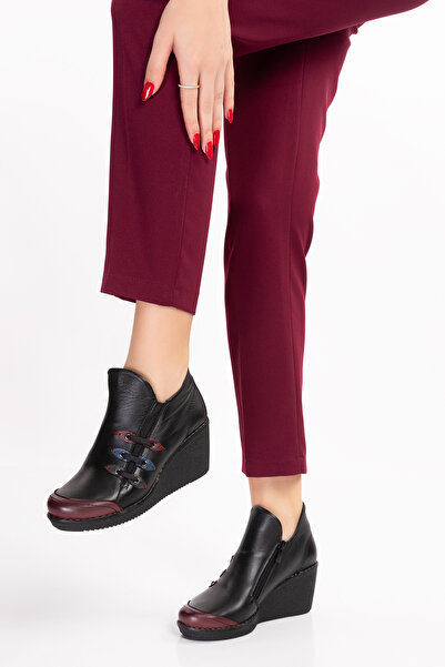 Elile Shoes Hakiki Deri 34-35-41-42-Numara Dolgu Topuk Kışlık Kadın Bot