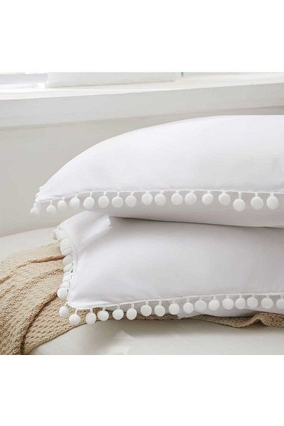 eyma home 100% cotton Pompom Pillowcase (50×70cm)