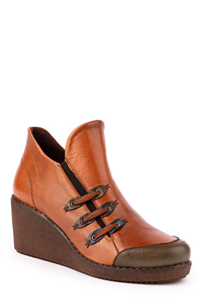 Elile Shoes Hakiki Deri 34-35-41-42-Numara Dolgu Topuk Kışlık Kadın Bot