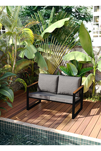 AVVİO Yasemin Bahçe, Cafe - Metal Kanepe Koltuk YIKANABİLİR KILIF