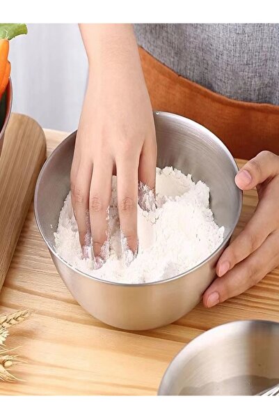 BİODATA Kek Poğaça Hamuru Karıştırma Çırpma Kabı Sıçratmaz Mikser Kabı 18cm 1...