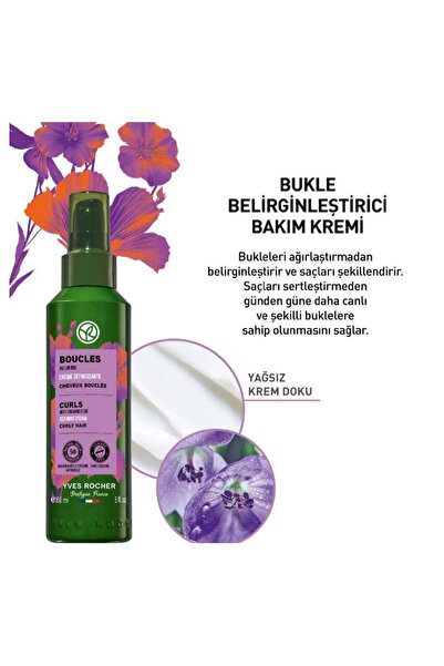 Yves Rocher Bukle Belirginleştirici Bakım Kremi Kıvırcık Ve Dalgalı Saçlar Boucles Organik Keten ve Agav 150 ml