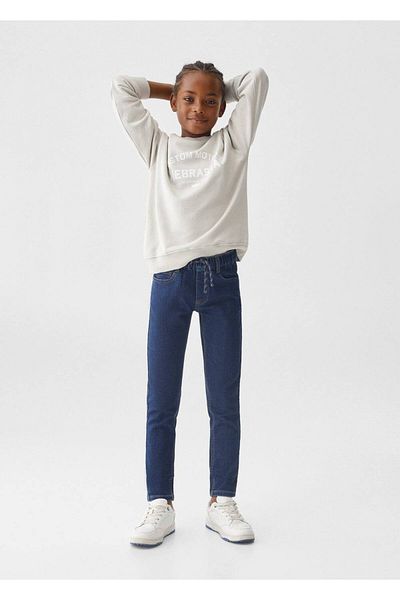MANGO Kids Blugi Albastru Pentru Copii