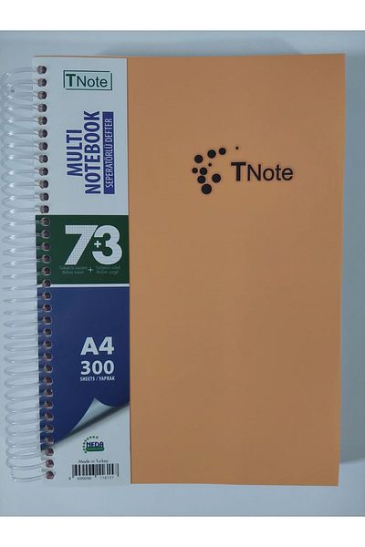 Tigra Ti̇gra Tnote 7+3 A4 Spirall with a Fixed Point 300 Sheets