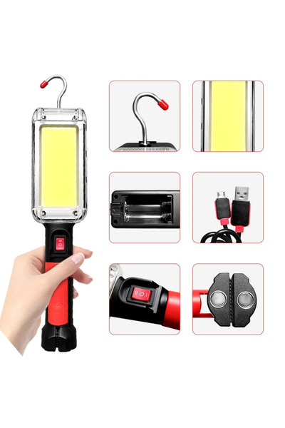 nelerbulurum ŞARJLI VE DAHİLİ PİL İLE KULLABİLİR 20 WATT COB LEDLİ 2 MODLU 70...