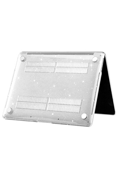 Nezih Case Macbook Pro 16 inç M3 / M3 Pro / M3 Max A2991 Uyumlu Kapak Simli Parlak Kristal Tam Korumalı Kılıf