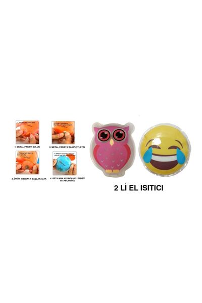 Bosphorus Smile Emoji Pink Owl Pocket Stove, Hand Warmer, 2 Hot Water Bags Pv...