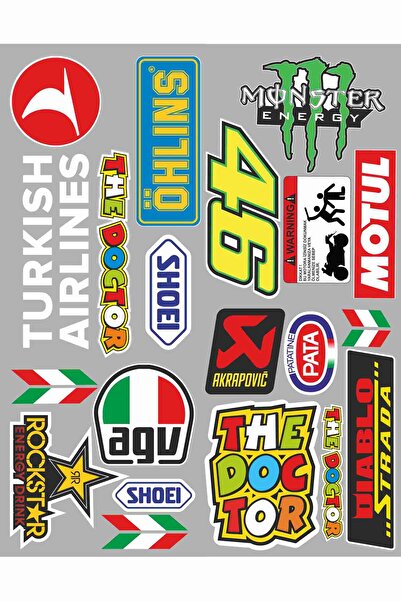 UBGA GIFT VR TREND MOTORSİKLET EKİPMAN STİCKER SETİ