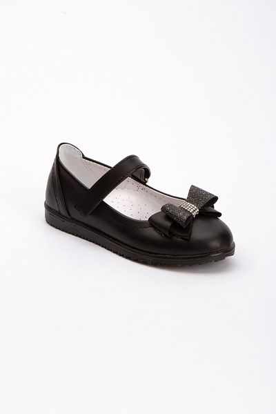 Sare Çocuk Giyim Balerini pentru copii Sparkly Bow, cu talpă anti-alunecare, negru mat