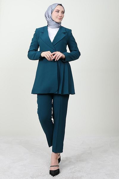 Giza Giyim Pleat Detail Set Petrol