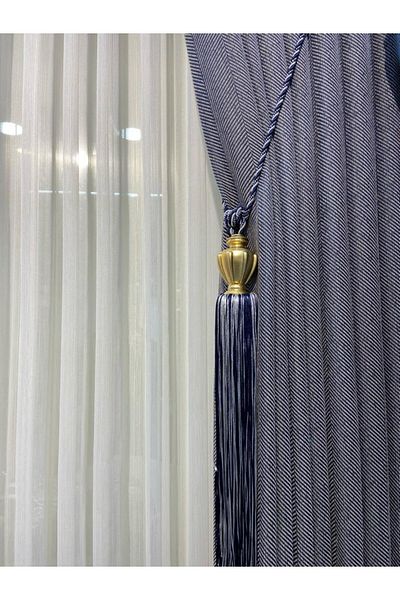Akcan Navy Blue Light Gray Color Gold Dynasty Long Braçol