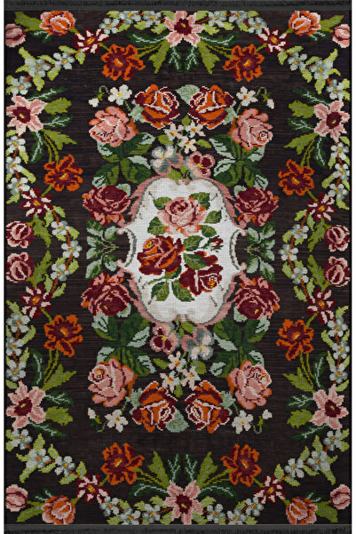 Rugs Modern Halı Kırmızı Pembe Çiçek ve Gül Desenli Kreatif Modern Dekoratif ...