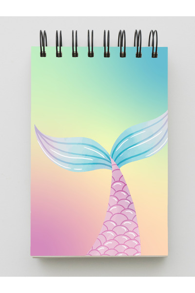 AYS دفتر ملاحظات حلزوني غير مسطر 50 ورقة 7x10 سم - حورية البحر