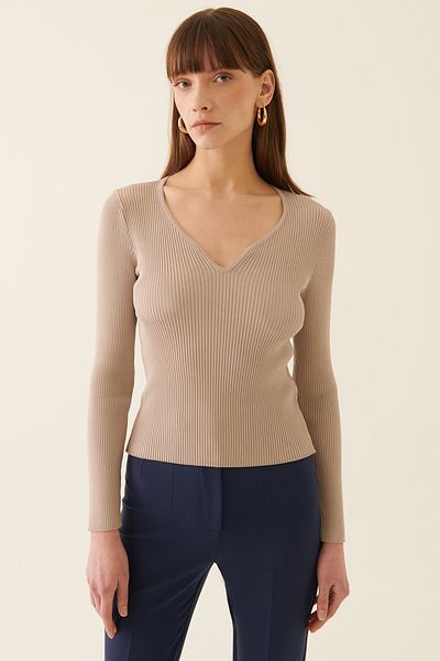 Perspective Γυναικεία πλεκτή μπλούζα Illas Beige Color