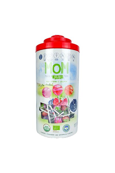 OG natural Cylinder Organic Lollipops (Strawberry, Watermelon, Blueberry and Vitamin C) 200 Pieces