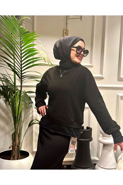 BEBE PLUS Hanorac negru - Design elegant și confortabil