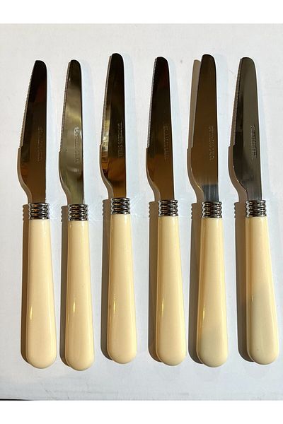 BİEV Dessert Fruit Cutlery Set Cream for 6 Persons 12 Pieces