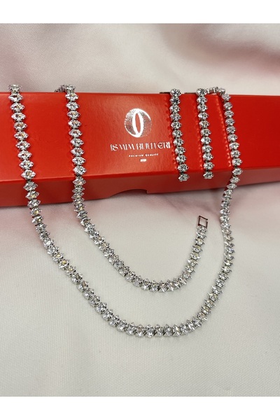 ismim bijuteri Mekik Model Su Yolu Kolye Bileklik Ve Küpe Çelik Set Takım