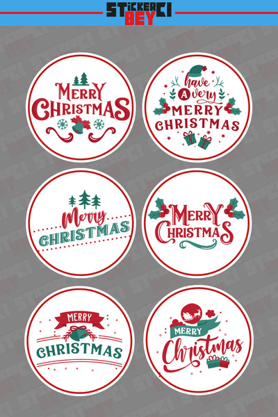 STİCKERCI BEY رأس السنة - رجل الثلج - سانتا كلوز - مجموعة ملصقات ندفة الثلج A...