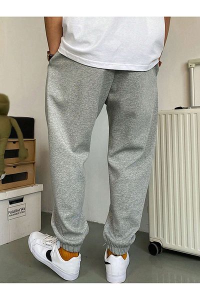 Boi Balance Written Sweatpants Jogger - Γκρι εμπριμέ ψηλόμεσο λαστιχένιο πόδι