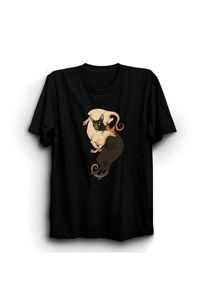 Pisa Art Sphinx Cats Printed T-shirt