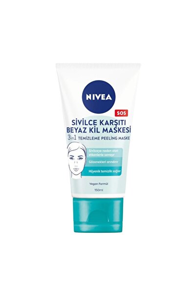 NIVEA Sivilce Karşıtı 3in1 Beyaz Kil Maskesi 150ml