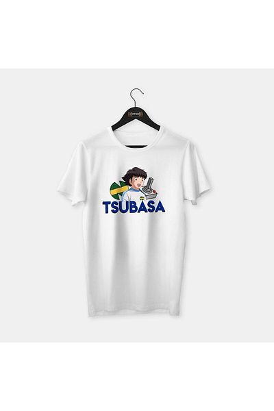 Pisa Art Σειρά Tsubasa, Tsubasa II, Ειδικό σχέδιο ποδοσφαίρου, Λευκό χτενισμένο βαμβακερό μπλουζάκι