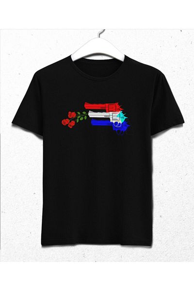 Pisa Art Ανδρικό μαύρο μπλουζάκι Guns And Roses