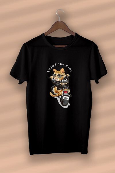 Pisa Art Biker Cat Unisex εμπριμέ από οργανικό βαμβάκι μαύρο -unisex- Γυναικείο-ανδρικό - T-shirt Nux Boutique