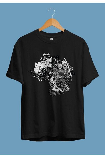 Pisa Art Υπερμεγέθη μπλουζάκι Unisex με σχέδιο λουλουδιών Samurai Sword Sports