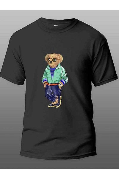 Pisa Art Μαύρο μπλουζάκι Unisex με σχέδιο K-art Polo Bear