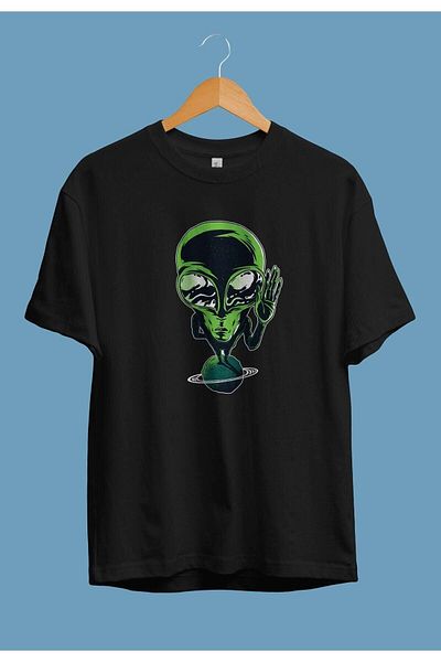 Pisa Art Τυπωμένο μπλουζάκι Unisex Oversize Space Alien Universe World Design