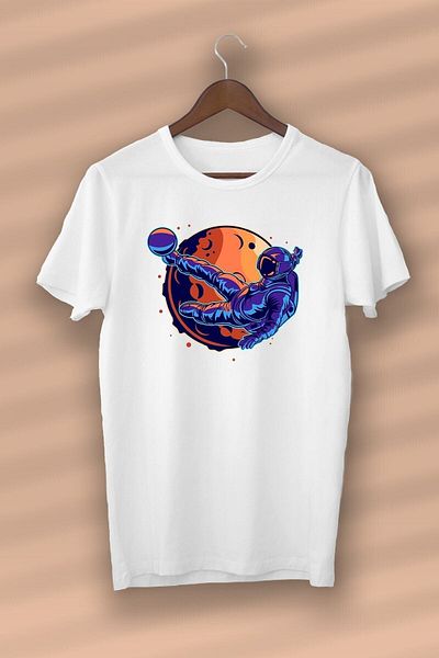 Pisa Art Astronaut Printed Organic Cotton White - Unisex - Γυναικείες - Ανδρικές - T-shirt - Nux Boutique