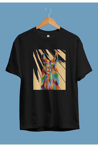 Pisa Art Υπερμεγέθη πολύχρωμο χαριτωμένο σχέδιο σκύλου με στάμπα Unisex μπλουζάκι