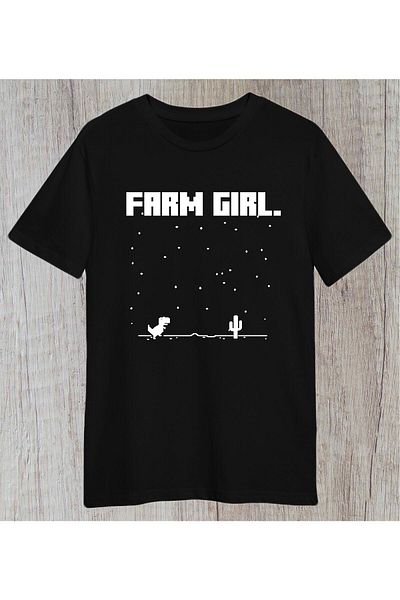 Pisa Art Farm Girl Farm Girl - Εκδρομή σε κάμπινγκ στο αγρόκτημα Google Dinosaur Regular Tshirt