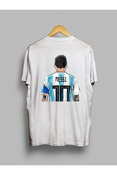 Pisa Art Μπλουζάκι με στάμπα μεγάλου μεγέθους Messi 10 Design μπροστά και πίσω