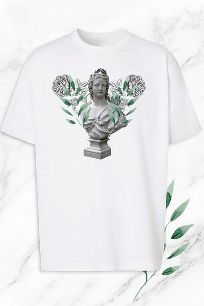 Pisa Art Ανδρικό μπλουζάκι με στάμπα με γλυπτό Μυθολογίας Oversize