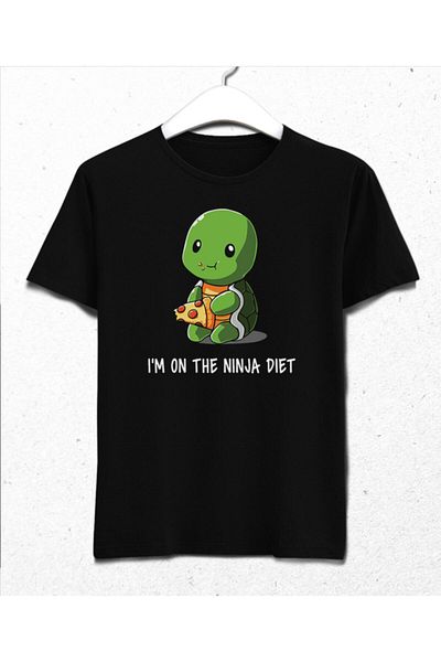 Pisa Art Ανδρικό μαύρο μπλουζάκι Ninja Diet