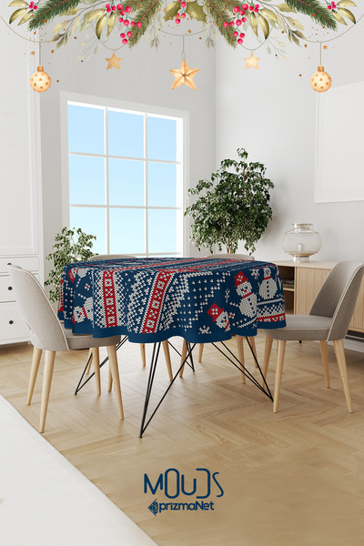 Moud's Сніговик Новорічний светр з візерунком Кругла замша Безтурботна скатер...